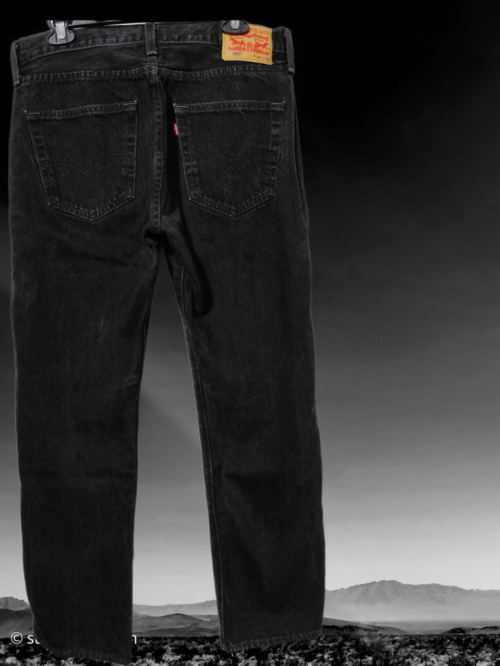 Levi's 501 Black, Straight Leg, Men Jeans 34x30 Excellent Condition